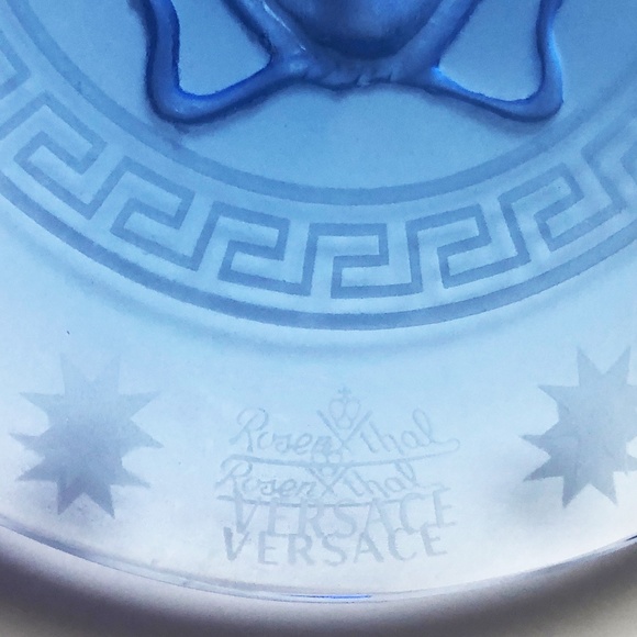 Rosenthal Versace Medusa Head Ornament Blue Crystal Home Decor - Picture 8 of 8